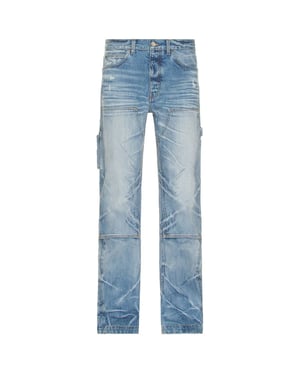 Vaqueros Amiri de corte recto Carpenter en azul índigo descolorido