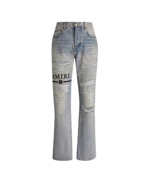 Vaqueros Amiri MA Bar Logo corte recto en denim azul índigo piedra