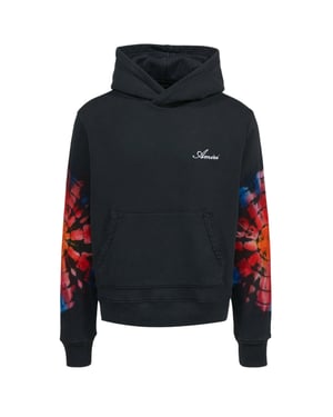 Amiri Spot Tie Dye mangas sudadera con capucha negra