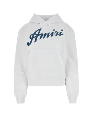 Amiri California diseño hawaiano sudadera con capucha blanca
