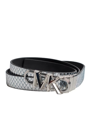 Cinturón Fino Reversible Metalizado de Piel 558992 para Mujer