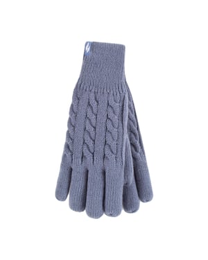 Guantes térmicos de invierno de mujer de punto por cable con forro polar de 2,3 Tog