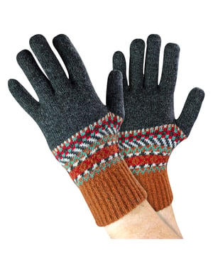 Guantes de lana para hombre | Guantes de invierno Fairisle lindo para el clima frío