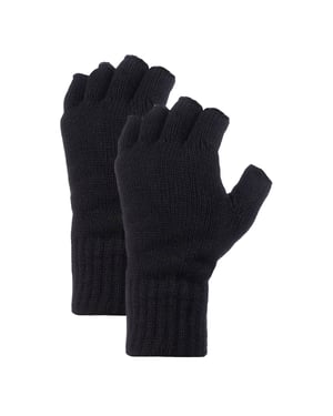 Guantes sin dedos para hombres con forro de polar térmico