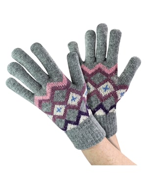 Guantes de lana para señoras | Guantes de invierno Cute Fairisle para el clima frío