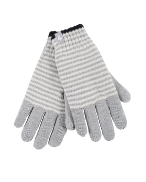 Guantes térmicos de invierno con forro polar a rayas para mujer