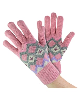 Guantes de lana para señoras | Guantes de invierno Cute Fairisle para el clima frío