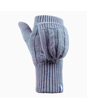 Señoras de punto de cable 2.3 Tog invierno térmico sin dedos Convertidor Guantes