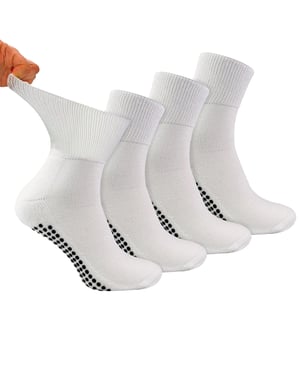 Pack de 4 Calcetines Diabéticos Cortos de Bambú con Agarres para Hombre y Mujer