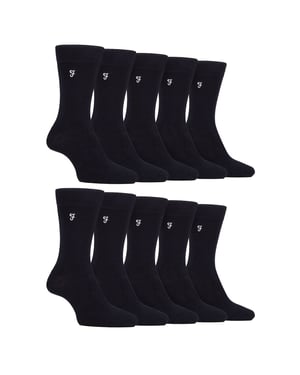Paquete múltiple de 10 pares de calcetines de bambú brillante para hombre