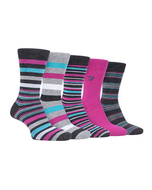 Lote de 5 calcetines de bambú con rayas brillantes para hombre