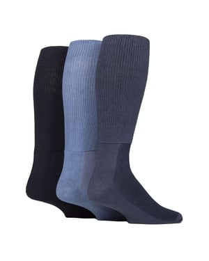 Lote de 3 calcetines de bambú suaves hasta la rodilla para mujeres diabéticas