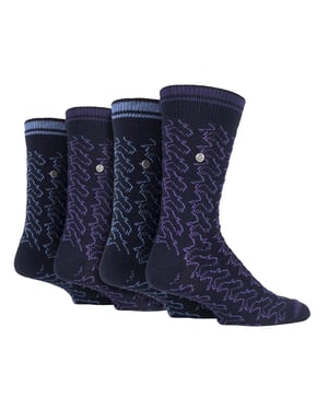 4 Pack Calcetines de Algodón para Hombre | Spirit Calcetines de Punto Cuadrado