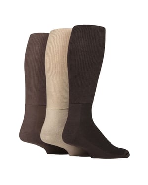 Lote de 3 calcetines de bambú suaves hasta la rodilla para mujeres diabéticas