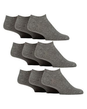 9 Pack Calcetines Diabéticos de Entrenamiento para Hombre | Calcetines Tobilleros Extra Anchos No Elásticos