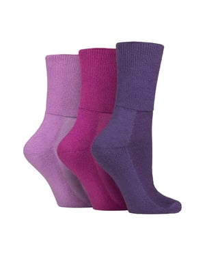 Pack de 3 calcetines diabéticos extra anchos de bambú para piernas hinchadas