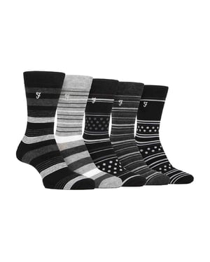Lote de 5 calcetines de bambú con rayas brillantes para hombre