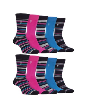 Paquete múltiple de 10 pares de calcetines de bambú brillante para hombre