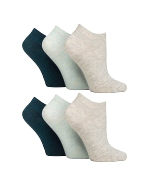 Pack de 6 Calcetines Diabéticos de Entrenamiento para Mujer | Calcetines Extra Anchos para Pies Hinchados