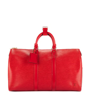 Louis Vuitton Keepall 45 en Rojo Piel de becerro
