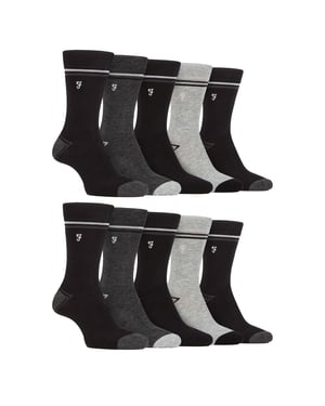 Paquete múltiple de 10 pares de calcetines de bambú brillante para hombre