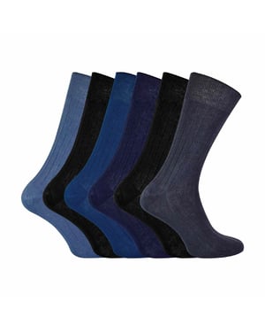 Pack de 6 calcetines de vestir para hombre 100% algodón egipcio