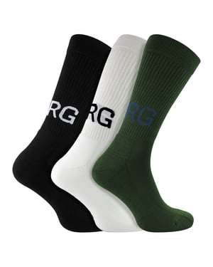 Lote de 3 calcetines Core Sport Ribbbed Top Crew para hombre