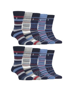 Paquete múltiple de 10 pares de calcetines de bambú brillante para hombre
