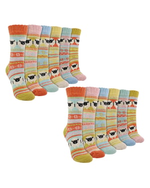 Pack de 12 calcetines de alpaca para mujer con dibujo de oveja