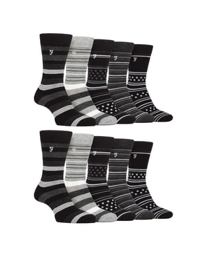 Paquete múltiple de 10 pares de calcetines de bambú brillante para hombre