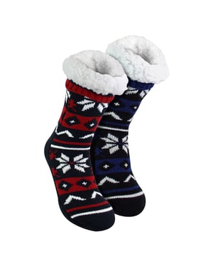 Paquete de 2 calcetines antideslizantes para hombre con Sherpa.