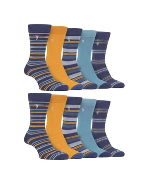 Paquete múltiple de 10 pares de calcetines de bambú brillante para hombre