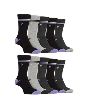 Paquete múltiple de 10 pares de calcetines de bambú brillante para hombre