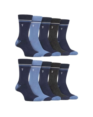 Paquete múltiple de 10 pares de calcetines de bambú brillante para hombre