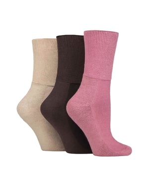 Pack de 3 calcetines diabéticos extra anchos de bambú para piernas hinchadas