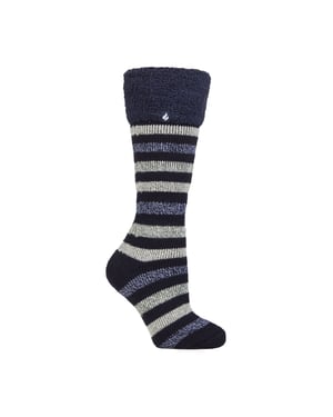 Calcetines térmicos largos para botas de agua con estampado de rayas multicolor para mujer