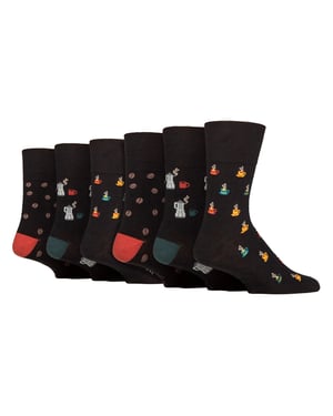 6 pares de calcetines para hombre NO ELÁSTICOS de algodón con dibujos novedosos