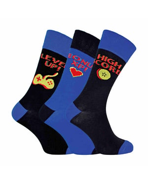 Pack de 3 calcetines para hombre Retro Gaming Funky Novelty Video Game Socks