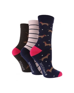Lote de 3 calcetines de algodón jacquard para mujer