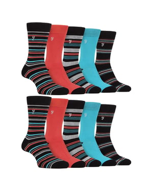 Paquete múltiple de 10 pares de calcetines de bambú brillante para hombre