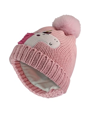 Gorro Unicornio con Pompón Niños y Niñas Gorro de Invierno con Bobble