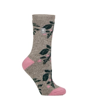 Calcetines térmicos para mujer | Calcetines finos de vellón con estampado floral