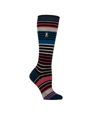 Calcetines térmicos de esquí de invierno Ultra Lite de mujer con rayas