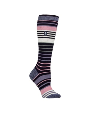 Calcetines térmicos de esquí de invierno Ultra Lite de mujer con rayas