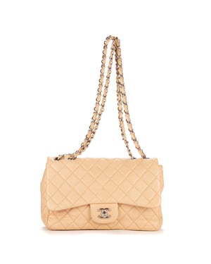Chanel Timeless flap Jumbo en Beige Piel de becerro
