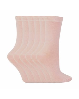 Lote de 6 calcetines de algodón de colores lisos para niños