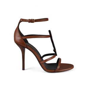 Saint Laurent Sandalias Cassandra Marrón
