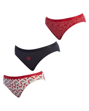 Pack-3 Braguitas Slips Coton Strech D4C17 para Mujer