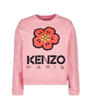 Kenzo Paris Flower Logo Rosa Sudadera Rosa
