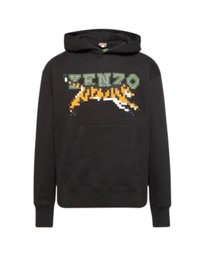 Kenzo Paris Digital Tiger Design sudadera con capucha negra